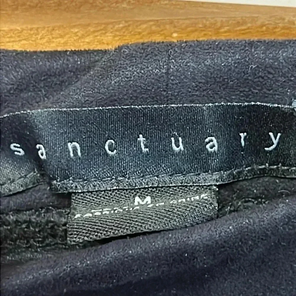 Womens Sanctuary black velvet‎ leggings Md Polyester Spandex Casual streetwear